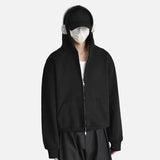 Y2K Solid Color Hooded Double Ended Zipper Sweatshirt