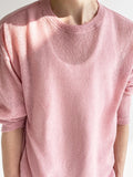 Pink Elegant Handsome Round Neck Knitted T-Shirt