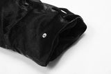 Black Loose PU Leather Puffer Jacket