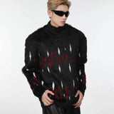 Aura Color Blocked Stand Collar Sweater
