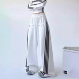 Y2K Elastic Waist Patchwork Striped SweatPants