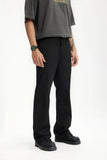Model wearing the black Me's Straight-Leg Chino Pants