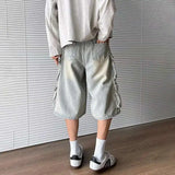 Insulated Stylish Gradient Washed Denim Jorts