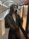 Reddachic Camo Hooded Oversized Sweatshirt