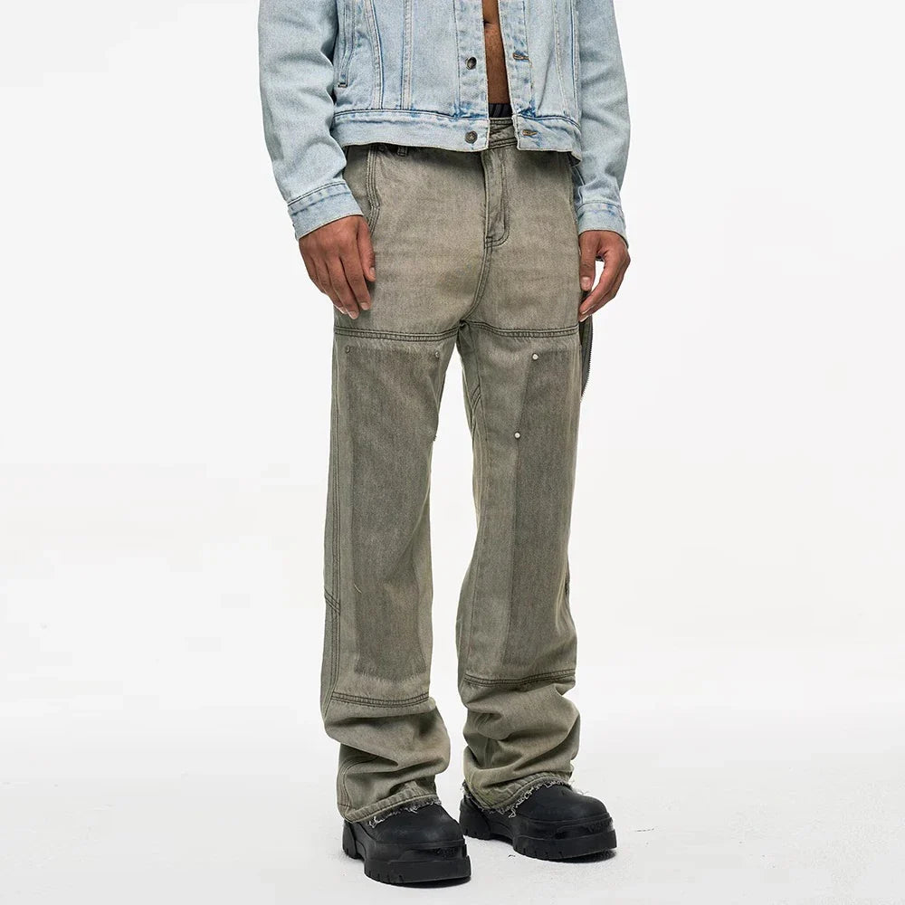 Distressed Vintage Ink Splash Baggy Jeans