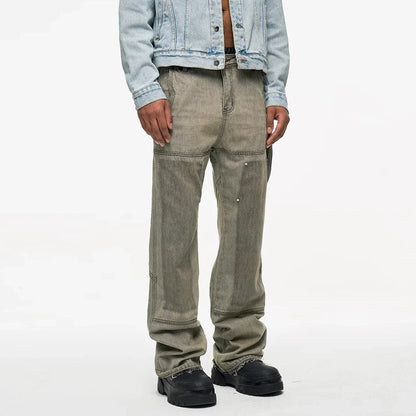 Distressed Vintage Ink Splash Baggy Jeans