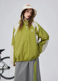 Autumn Contrast Color Hooded Windbreaker Jacket