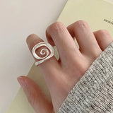 Matte Swirl Spiral Geometric Adjustable Ring