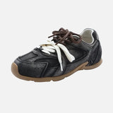 Retro Lace-Up Genuine Sneakers
