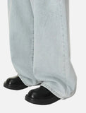 Streetwear Light Blue Washed Wide Leg Jeans