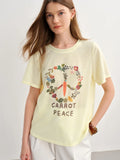 Breathable Botanical Print Curve Sculpting T-Shirt