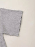 Stylish Gray Summer Print Cotton T-Shirt