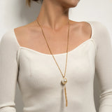 Elegant Pearl Tassel Pendant Long Necklace