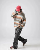 Cozy Gradient Striped Oversized Knitwear Sweater