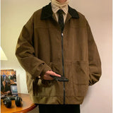 Oversized Patchwork Corduroy Bomber Jacket
