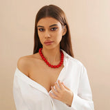Bold Gothic Red Black Acrylic Necklace