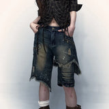 Vintage Grunge Aesthetic Distressed Denim Jeans