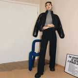 Women Stylish Black PU Winter Leather Jacket