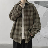 Men's Streetwear Luxury Plaid Long Sleeve Casual Shirt