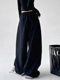 Women Cool Vintage Loose Gray High Waist Sweatpants