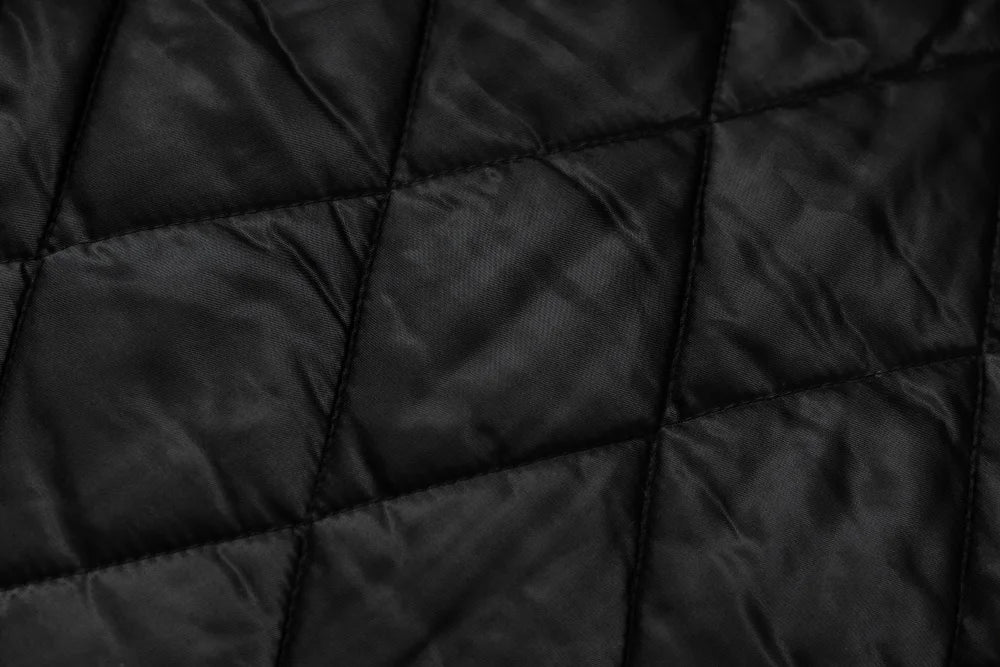 Vintage Distressed Quilted Letter Print Jacket
