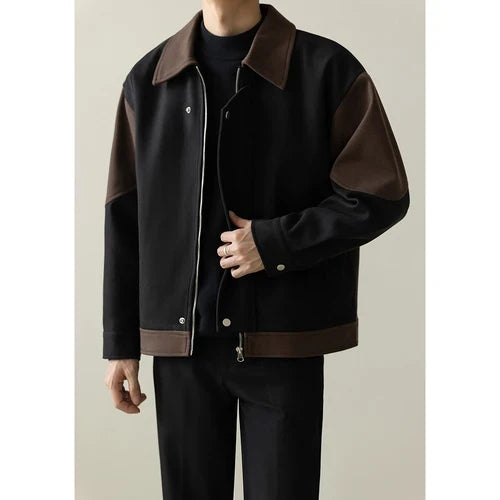 Casual Loose Vintage Patchwork Korean Style Jacket