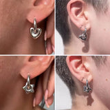 Geometric Charm Hoop Earring