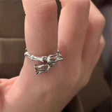 Adjustable Retro Rose Bud Cool Open Ring