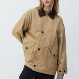 Chic Minimalist Spliced Lapel Jacket