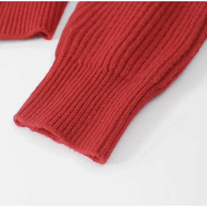 Women's Red Knitted Sweater