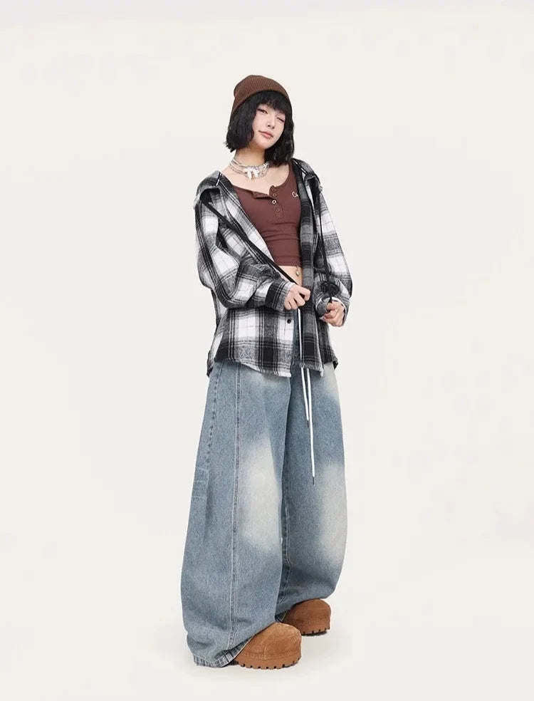 Blue Jazz Frayed Denim Long Jeans