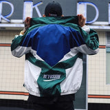 Embroidered Patchwork Varsity Windbreaker Jacket