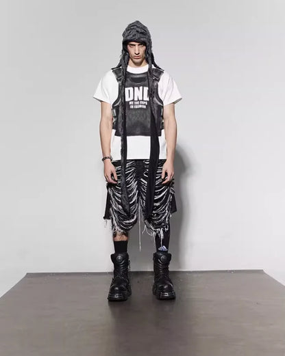 Streetwear Y2K Vintage High Waist Black Denim Jorts