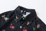 High-Quality Tropical Birds Graphic Short Sleeve Shirt