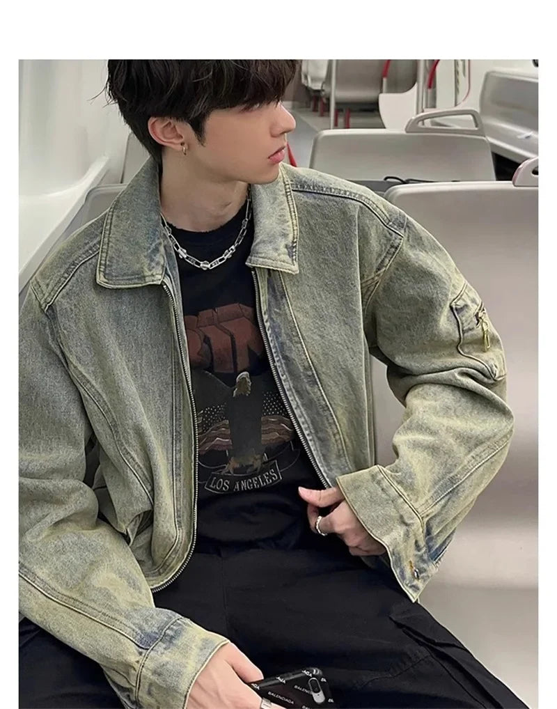Retro American Style Washed Denim Jacket