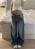 Durable Blue High Waist Straight Leg Jeans