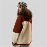Flaming Stand Collar Varsity Jacket