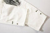 Y2K White Straight Punk Pants