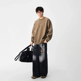 Durable Washed Crew Neck Sweatshirt