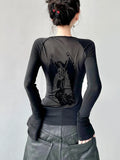 Y2K Sleek Long-Sleeve Fitted T-shirt