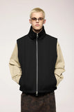 Model wearing the black SleeveLess Zip-Up Vest