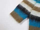 Rainbow Fluffy Oversized Striped Fuzzy Sweater
