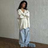 Soft Lazy Dachshund Embroidered Knitted Cardigan