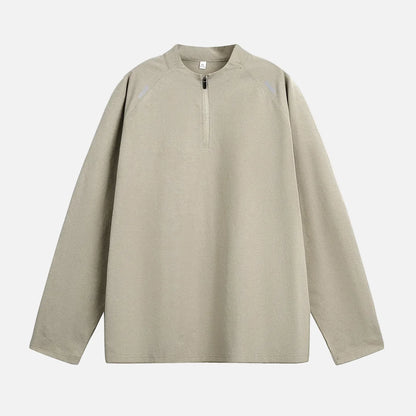 Reflective Half-Zip Sun Proof Long Sleeve T-Shirt