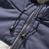 Patchwork Fashionable Hooded Fluffy Puffer Jacket
