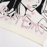 Cozy Oversized Japanese Cartoon Knit Sweater