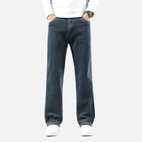 Model wearing the gray blue Classic Denim Jeans
