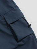 Loose Solid Drawstring Cargo Pants
