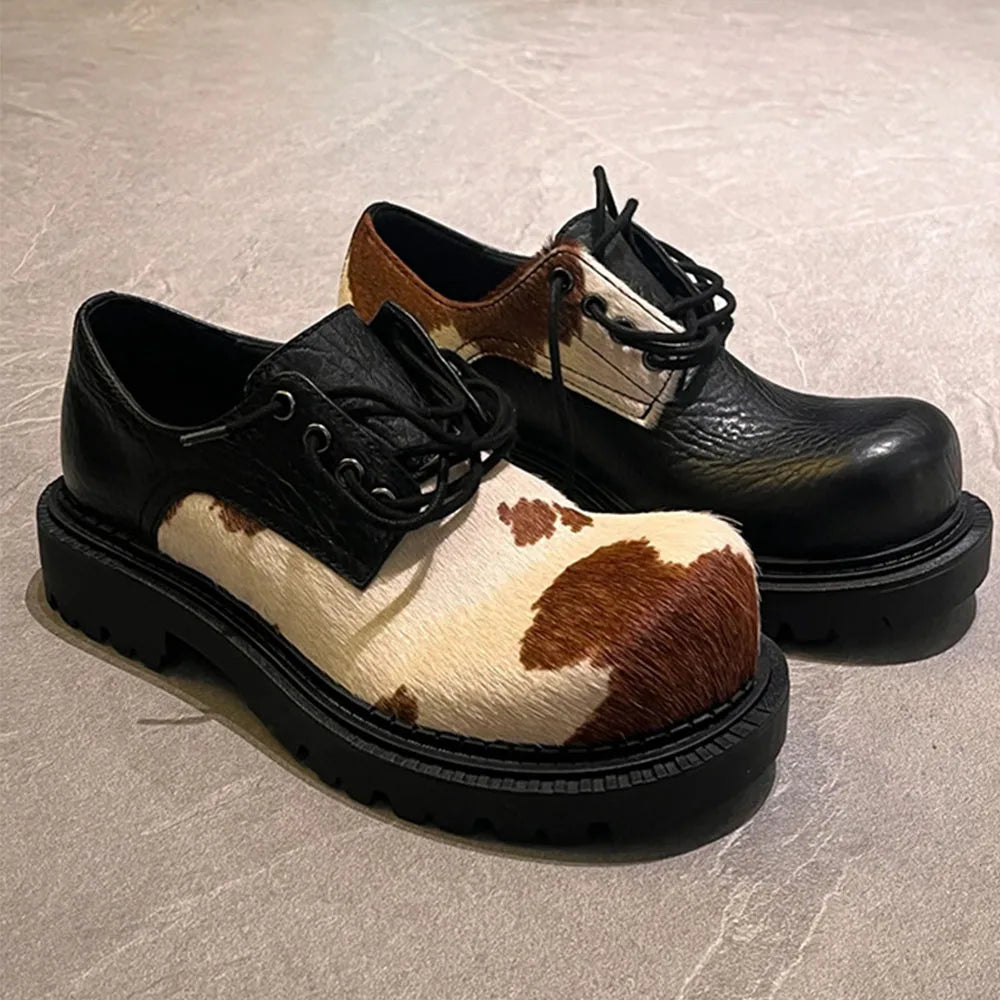 Retro Vintage Lace-Up Derby Shoes