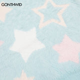 Y2K Knitted Fluffy Star Sweater